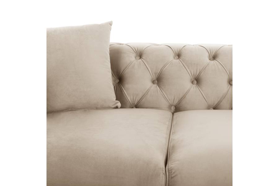 ΣΕΤ ΣΑΛΟΝΙ 2ΤΜΧ MOBAR τ.CHESTERFIELD HM11936.02 ΚΡΕΜ ΒΕΛΟΥΔΟ-ΜΕΤΑΛ.ΠΟΔΙΑ