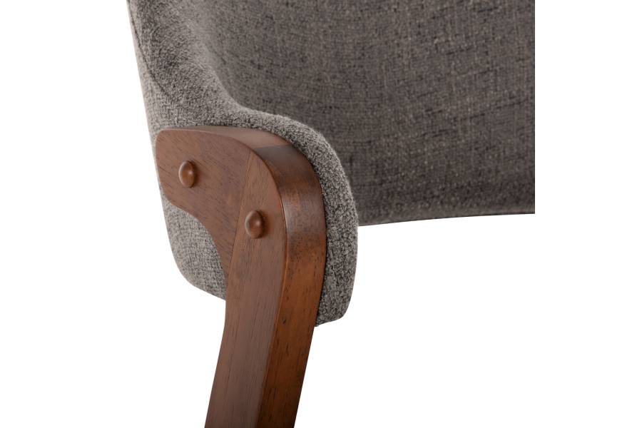 ΚΑΡΕΚΛΑ RIDER HM9734.01 RUBBERWOOD ΣΕ ΚΑΡΥΔΙ-ΥΦΑΣΜΑ ΓΚΡΙ 59x59x83Yεκ.
