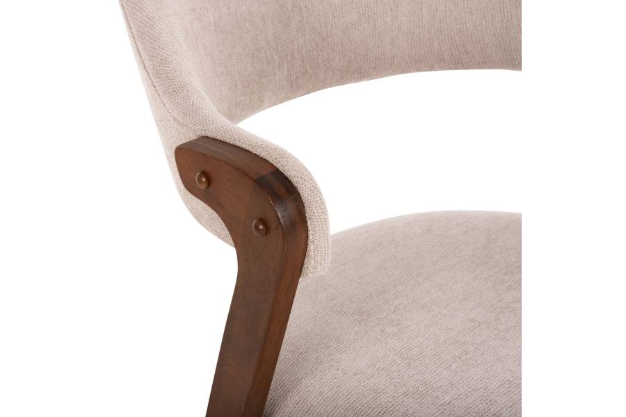ΚΑΡΕΚΛΑ RIDER HM9734.02 RUBBERWOOD ΣΕ ΚΑΡΥΔΙ-ΥΦΑΣΜΑ ΕΚΡΟΥ 59x59x83Yεκ.