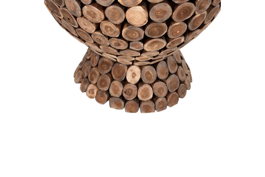 ΤΡΑΠΕΖΙ BAR ΣΤΡΟΓΓΥΛΟ LEEROY HM9806 KOMMATIA ΞΥΛΟΥ TEAK Φ900x103Υεκ.