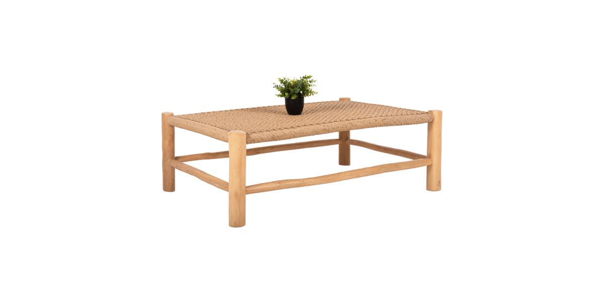 ΤΡΑΠΕΖΙ ΣΑΛΟΝΙΟΥ LONDER HM5985 ΞΥΛΟ ΤΕΑΚ- ΣΥΝΘΕΤΙΚΟ RATTAN-ΦΥΣΙΚΟ 119x79,5x41Yεκ.