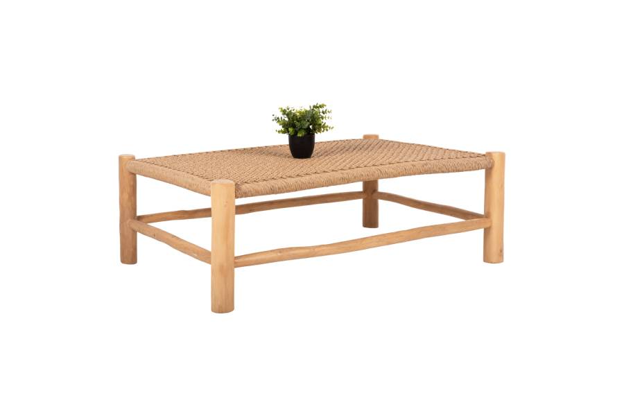 ΤΡΑΠΕΖΙ ΣΑΛΟΝΙΟΥ LONDER HM5985 ΞΥΛΟ ΤΕΑΚ- ΣΥΝΘΕΤΙΚΟ RATTAN-ΦΥΣΙΚΟ 119x79,5x41Yεκ.