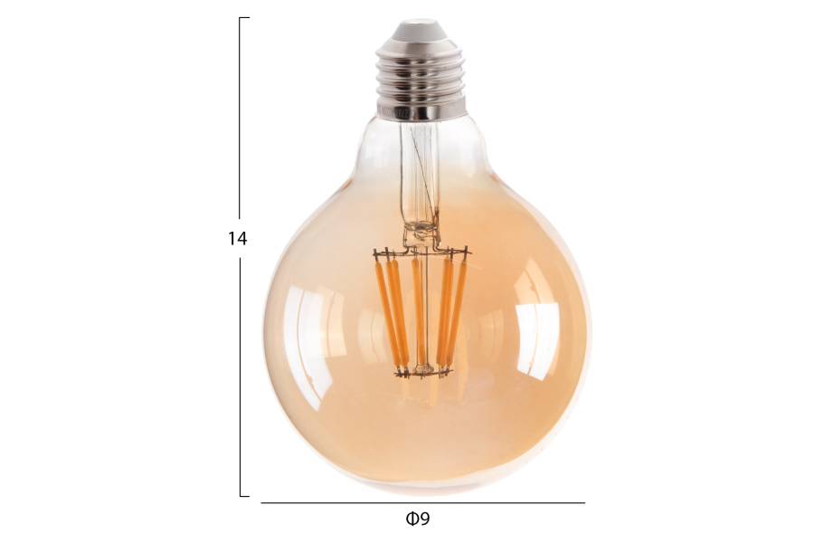 ΛΑΜΠΤΗΡΑΣ GLOBO LED FILAMENT 8W E27 2700K ΧΡΥΣΟ DIMMABLE HM4050.02