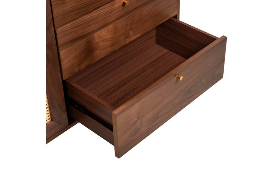 ΜΠΟΥΦΕΣ MEEN HM9735 MDF ΜΕ ΦΥΣΙΚΟ ΚΑΠΛΑΜΑ ΚΑΡΥΔΙΑΣ-ΧΡΥΣΑ ΜΕΤΑΛΛΙΚΑ ΠΟΔΙΑ 150x40x80Υεκ
