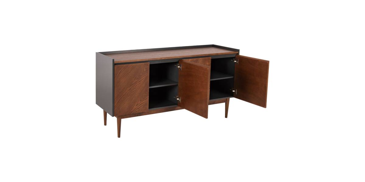 ΜΠΟΥΦΕΣ BEEN HM9740 MDF ΣΕ ΣΚΟΥΡΟ ΓΚΡΙ & ΚΑΡΥΔΙ ΚΑΠΛΑΜΑ 170x43x83Υεκ.