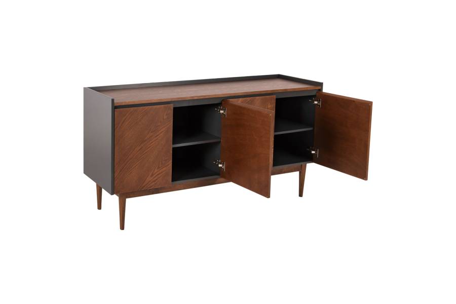 ΜΠΟΥΦΕΣ BEEN HM9740 MDF ΣΕ ΣΚΟΥΡΟ ΓΚΡΙ & ΚΑΡΥΔΙ ΚΑΠΛΑΜΑ 170x43x83Υεκ.