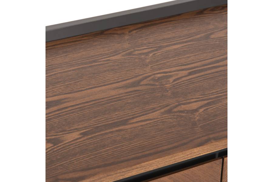 ΜΠΟΥΦΕΣ BEEN HM9740 MDF ΣΕ ΣΚΟΥΡΟ ΓΚΡΙ & ΚΑΡΥΔΙ ΚΑΠΛΑΜΑ 170x43x83Υεκ.