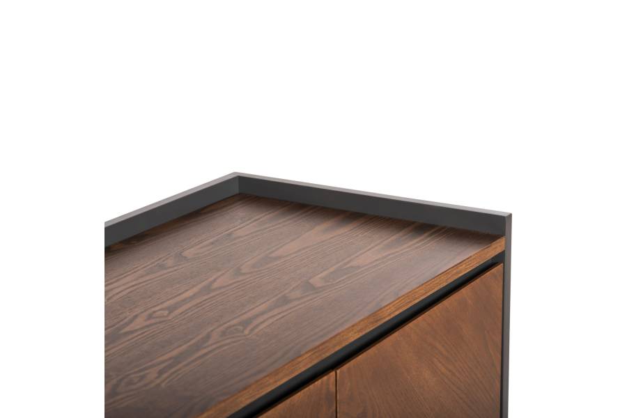 ΜΠΟΥΦΕΣ BEEN HM9740 MDF ΣΕ ΣΚΟΥΡΟ ΓΚΡΙ & ΚΑΡΥΔΙ ΚΑΠΛΑΜΑ 170x43x83Υεκ.