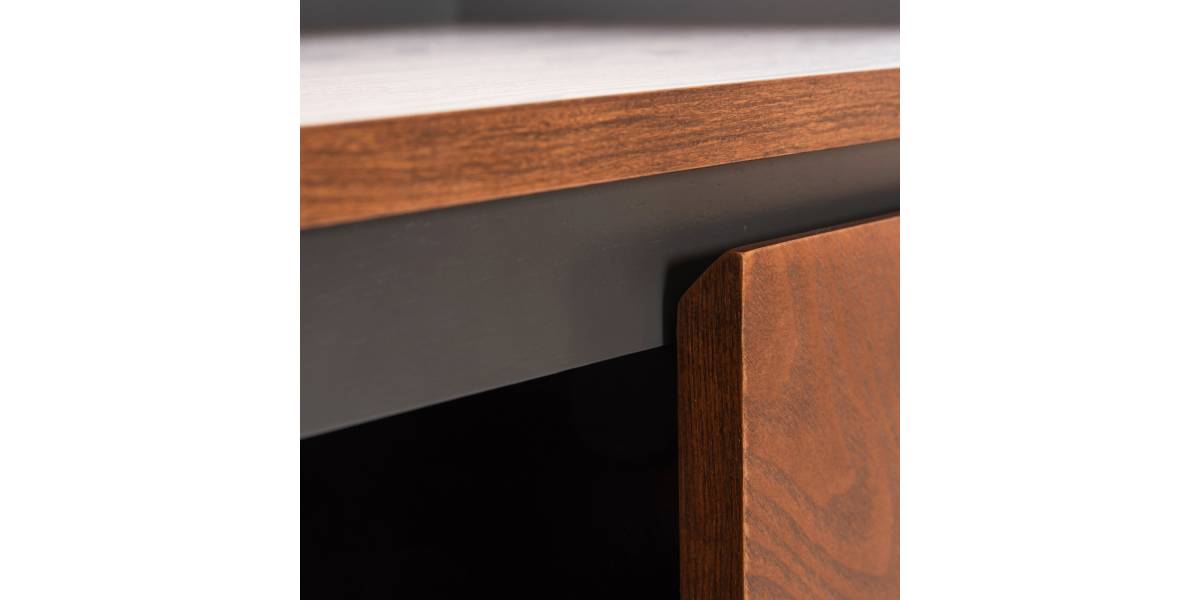 ΜΠΟΥΦΕΣ BEEN HM9740 MDF ΣΕ ΣΚΟΥΡΟ ΓΚΡΙ & ΚΑΡΥΔΙ ΚΑΠΛΑΜΑ 170x43x83Υεκ.