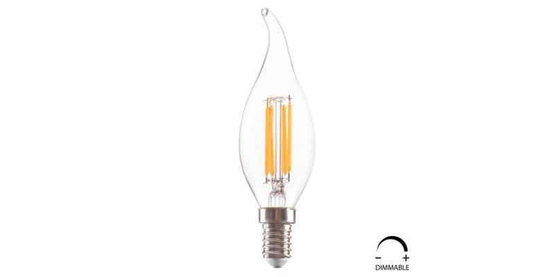 ΛΑΜΠΤΗΡΑΣ HM4047.01 ΣΤΥΛ ΦΛΟΓΑ LED FILAMENT 6W E14 3000K ΔΙΑΦΑΝΟ DIMMABLE