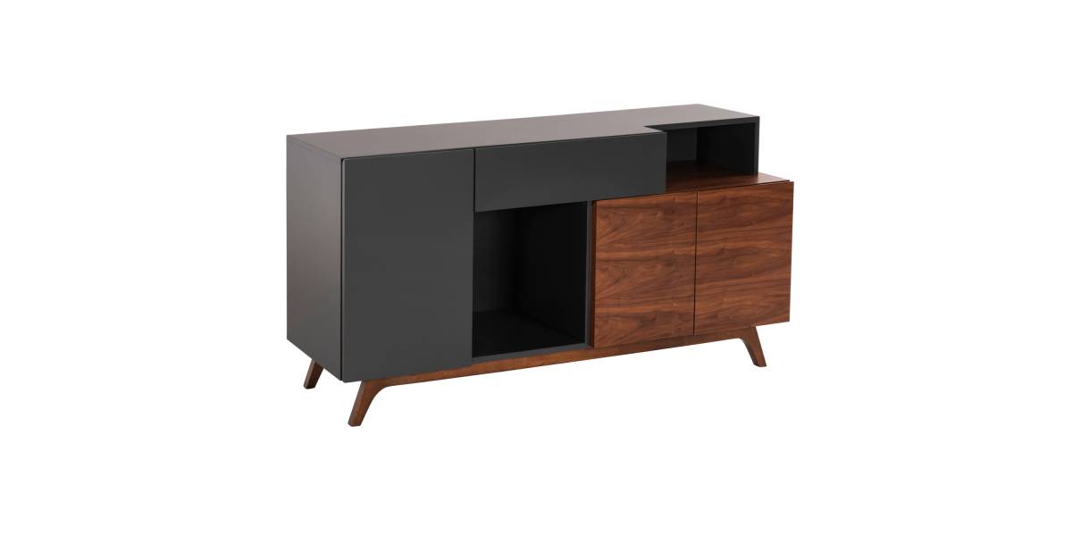 ΜΠΟΥΦΕΣ PREDA HM9747 MDF ΜΕ ΚΑΡΥΔΙ & ΣΚΟΥΡΟ ΓΚΡΙ ΚΑΠΛΑΜΑ 167x28-40x80Υεκ.