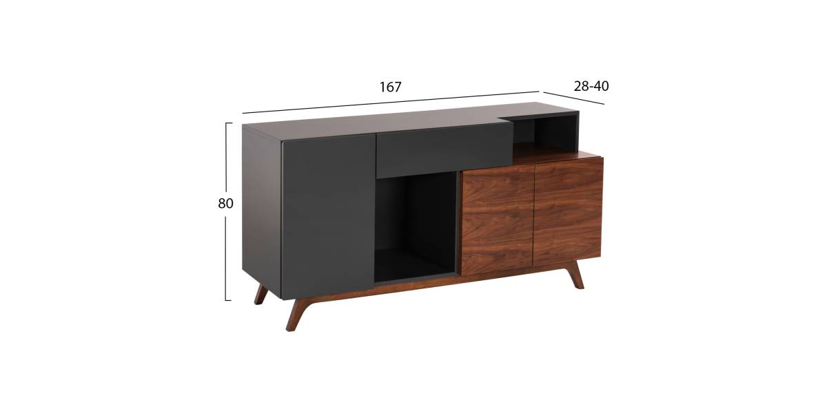 ΜΠΟΥΦΕΣ PREDA HM9747 MDF ΜΕ ΚΑΡΥΔΙ & ΣΚΟΥΡΟ ΓΚΡΙ ΚΑΠΛΑΜΑ 167x28-40x80Υεκ.