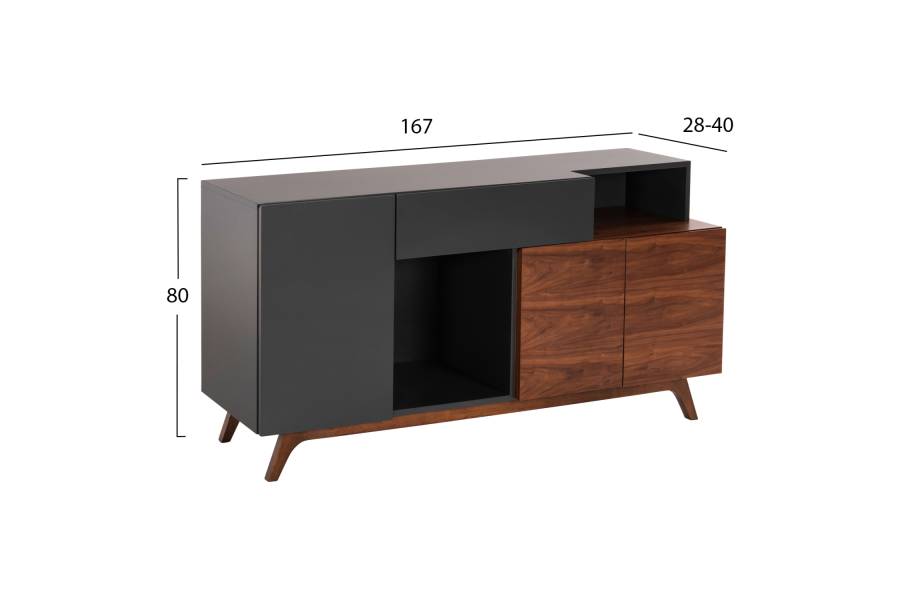 ΜΠΟΥΦΕΣ PREDA HM9747 MDF ΜΕ ΚΑΡΥΔΙ & ΣΚΟΥΡΟ ΓΚΡΙ ΚΑΠΛΑΜΑ 167x28-40x80Υεκ.