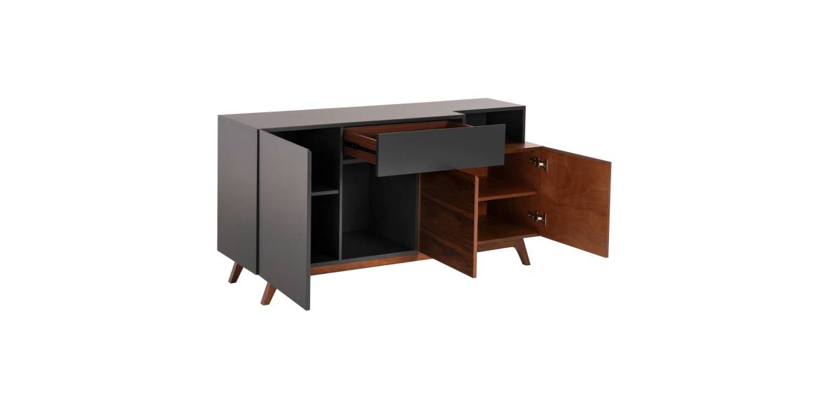 ΜΠΟΥΦΕΣ PREDA HM9747 MDF ΜΕ ΚΑΡΥΔΙ & ΣΚΟΥΡΟ ΓΚΡΙ ΚΑΠΛΑΜΑ 167x28-40x80Υεκ.