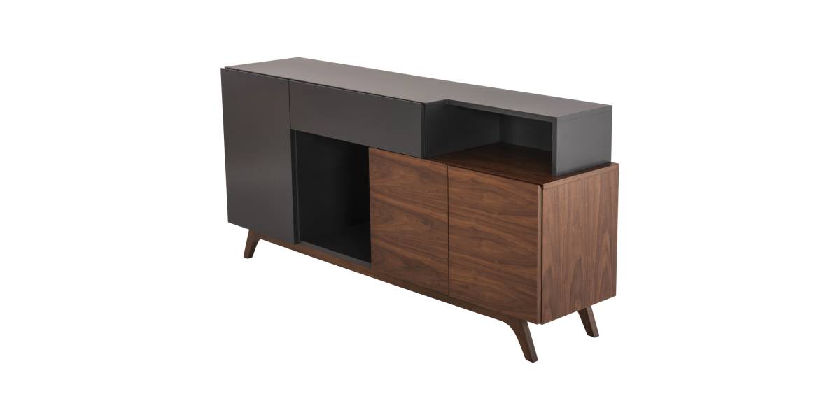 ΜΠΟΥΦΕΣ PREDA HM9747 MDF ΜΕ ΚΑΡΥΔΙ & ΣΚΟΥΡΟ ΓΚΡΙ ΚΑΠΛΑΜΑ 167x28-40x80Υεκ.