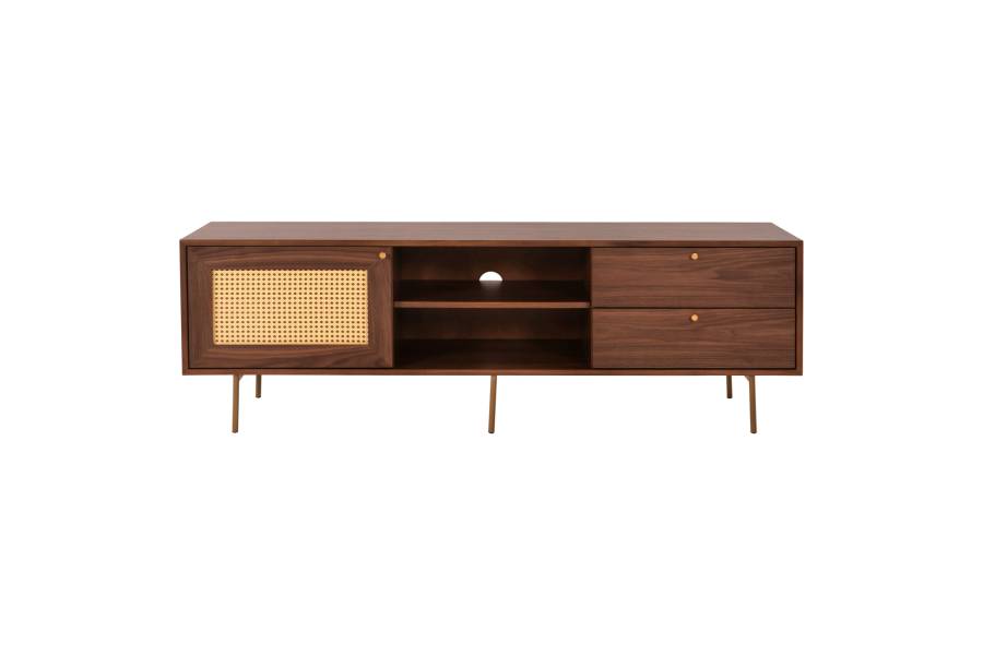 ΕΠΙΠΛΟ ΤΗΛΕΟΡΑΣΗΣ MEEN HM9736 MDF ΜΕ ΚΑΠΛΑΜΑ ΚΑΡΥΔΙΑΣ-ΧΡΥΣΑ ΠΟΔΙΑ 160x40x52Υεκ.
