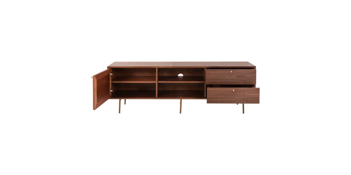 ΕΠΙΠΛΟ ΤΗΛΕΟΡΑΣΗΣ MEEN HM9736 MDF ΜΕ ΚΑΠΛΑΜΑ ΚΑΡΥΔΙΑΣ-ΧΡΥΣΑ ΠΟΔΙΑ 160x40x52Υεκ.