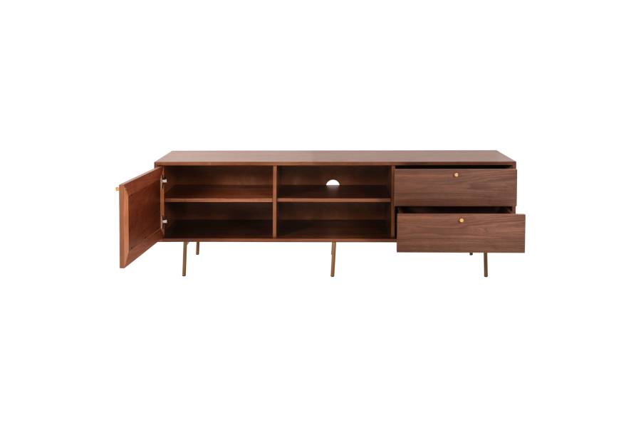 ΕΠΙΠΛΟ ΤΗΛΕΟΡΑΣΗΣ MEEN HM9736 MDF ΜΕ ΚΑΠΛΑΜΑ ΚΑΡΥΔΙΑΣ-ΧΡΥΣΑ ΠΟΔΙΑ 160x40x52Υεκ.