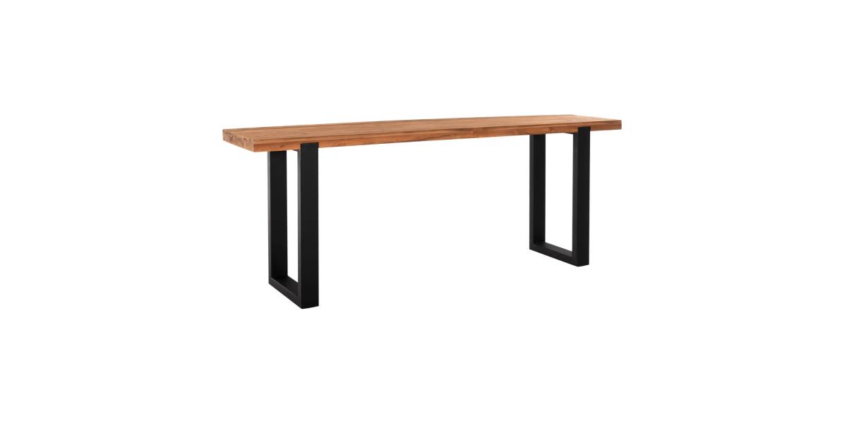 ΚΟΝΣΟΛΑ SHIRE HM9800 ΑΝΑΚΥΚΛΩΜΕΝΟ ΞΥΛΟ TEAK-ΜΑΥΡΕΣ ΜΕΤΑΛΛΙΚΕΣ ΒΑΣΕΙΣ 240x50x90Yεκ