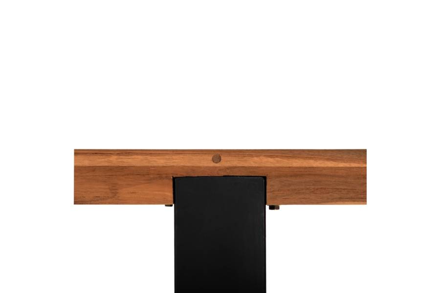 ΚΟΝΣΟΛΑ SHIRE HM9800 ΑΝΑΚΥΚΛΩΜΕΝΟ ΞΥΛΟ TEAK-ΜΑΥΡΕΣ ΜΕΤΑΛΛΙΚΕΣ ΒΑΣΕΙΣ 240x50x90Yεκ