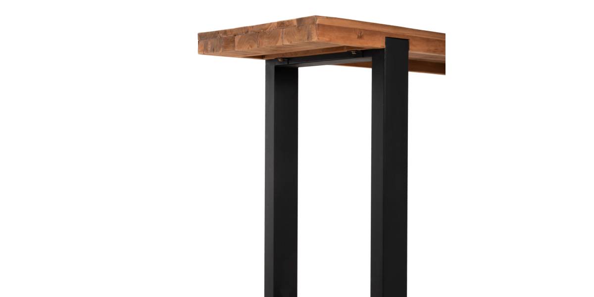 ΚΟΝΣΟΛΑ SHIRE HM9800 ΑΝΑΚΥΚΛΩΜΕΝΟ ΞΥΛΟ TEAK-ΜΑΥΡΕΣ ΜΕΤΑΛΛΙΚΕΣ ΒΑΣΕΙΣ 240x50x90Yεκ