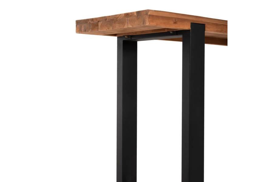 ΚΟΝΣΟΛΑ SHIRE HM9800 ΑΝΑΚΥΚΛΩΜΕΝΟ ΞΥΛΟ TEAK-ΜΑΥΡΕΣ ΜΕΤΑΛΛΙΚΕΣ ΒΑΣΕΙΣ 240x50x90Yεκ