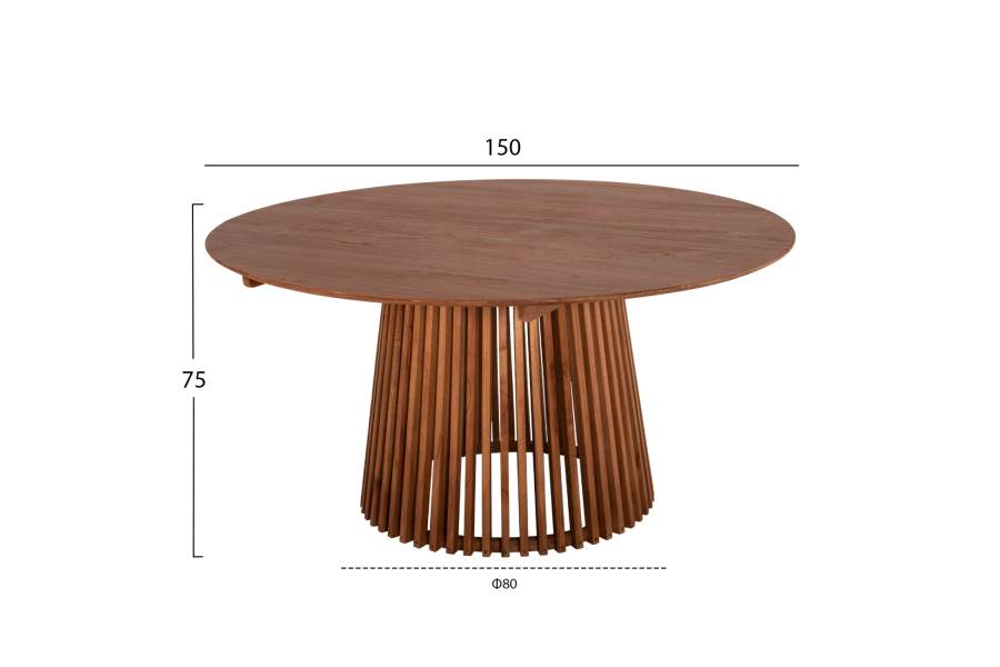 ΤΡΑΠΕΖΙ ΤΡΑΠΕΖΑΡΙΑΣ FRANTZ HM9457.11 ΜΑΣΙΦ MINDI ΞΥΛΟ ΣΕ ΦΥΣΙΚΟ Φ150x75Υεκ.
