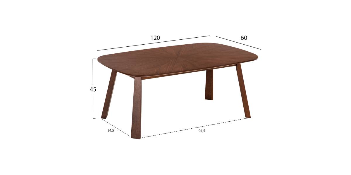 ΤΡΑΠΕΖΙ ΣΑΛΟΝΙΟΥ RINER HM9737 MDF ΣΕ ΚΑΡΥΔΙ ΧΡΩΜΑ 120x60x45Υεκ.