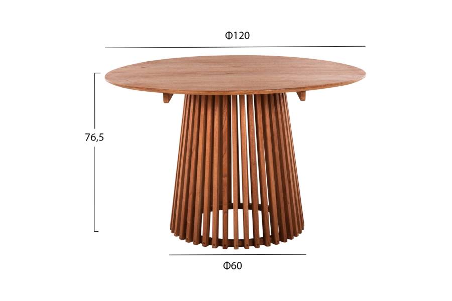 ΤΡΑΠΕΖΙ ΤΡΑΠΕΖΑΡΙΑΣ FRANTZ HM9388.11 ΜΑΣΙΦ MINDI ΞΥΛΟ ΣΕ ΦΥΣΙΚΟ Φ120X76,5Υεκ.