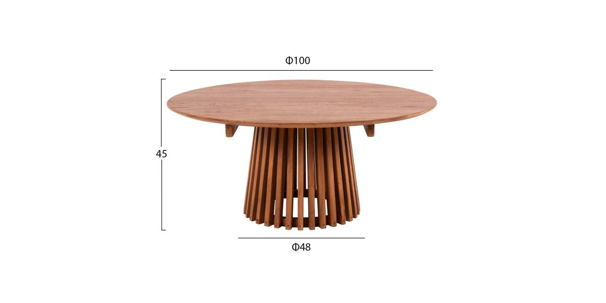ΤΡΑΠΕΖΙ ΣΑΛΟΝΙΟΥ ΣΤΡΟΓΓΥΛΟ FRANTZ HM9523.11 ΜΑΣΙΦ MINDI ΞΥΛΟ-ΦΥΣΙΚΟ Φ100X45Υεκ.