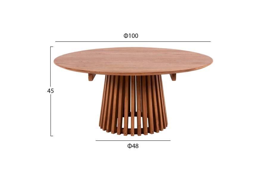 ΤΡΑΠΕΖΙ ΣΑΛΟΝΙΟΥ ΣΤΡΟΓΓΥΛΟ FRANTZ HM9523.11 ΜΑΣΙΦ MINDI ΞΥΛΟ-ΦΥΣΙΚΟ Φ100X45Υεκ.