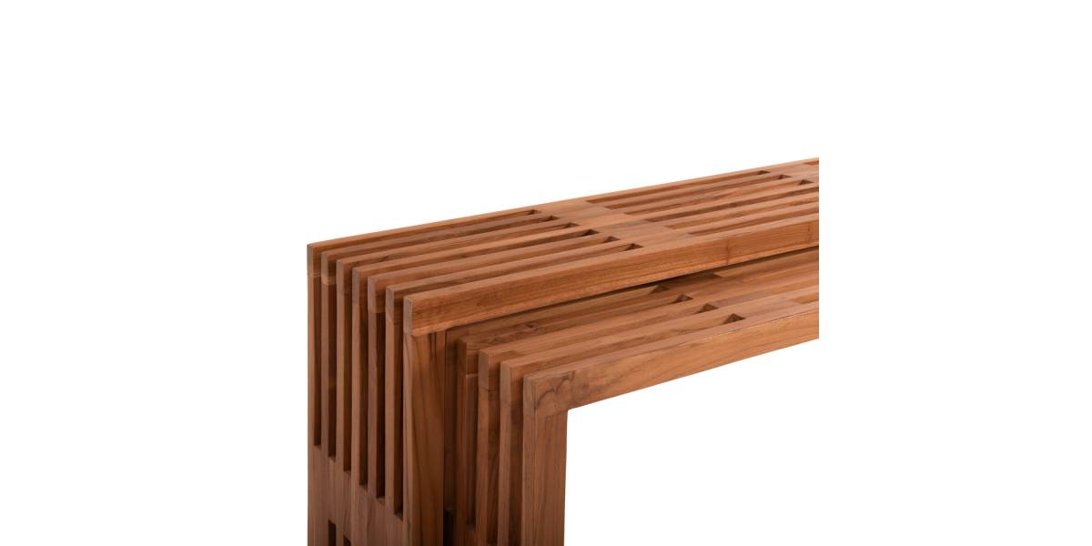 ΤΡΑΠΕΖΙΑ ΣΑΛΟΝΙΟΥ ΣΕΤ 2ΤΜΧ NYA HM9828 ΜΑΣΙΦ ΞΥΛΟ TEAK ΣΕ ΦΥΣΙΚΟ 110x30x46Υεκ.