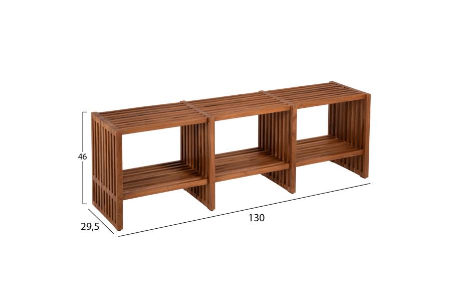 ΚΟΝΣΟΛΑ NYA HM9831 ΜΑΣΙΦ ΞΥΛΟ TEAK ΣΕ ΦΥΣΙΚΟ ΧΡΩΜΑ 130x29,5x46Υ εκ.