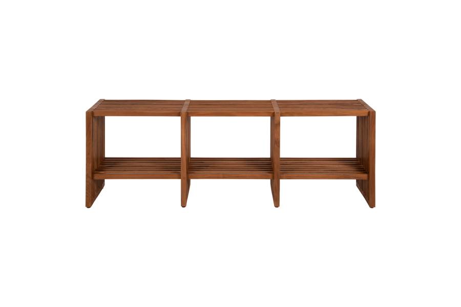ΚΟΝΣΟΛΑ NYA HM9831 ΜΑΣΙΦ ΞΥΛΟ TEAK ΣΕ ΦΥΣΙΚΟ ΧΡΩΜΑ 130x29,5x46Υ εκ.
