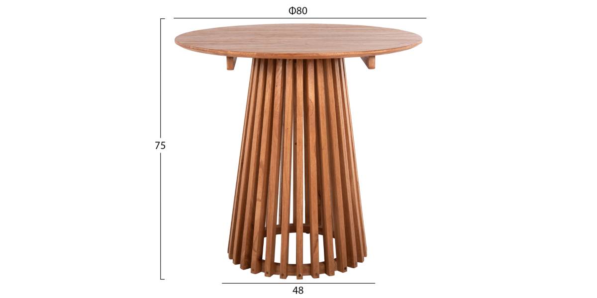 ΤΡΑΠΕΖΙ ΤΡΑΠΕΖΑΡΙΑΣ ΣΤΡΟΓΓΥΛΟ FRANTZ HM9832.11 ΜΑΣΙΦ ΞΥΛΟ MINDI ΣΕ ΦΥΣΙΚΟ Φ80X75Υεκ.
