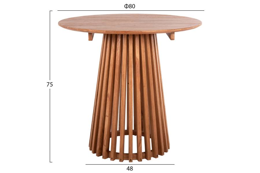 ΤΡΑΠΕΖΙ ΤΡΑΠΕΖΑΡΙΑΣ ΣΤΡΟΓΓΥΛΟ FRANTZ HM9832.11 ΜΑΣΙΦ ΞΥΛΟ MINDI ΣΕ ΦΥΣΙΚΟ Φ80X75Υεκ.