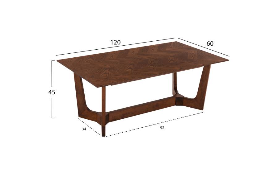 ΤΡΑΠΕΖΙ ΣΑΛΟΝΙΟΥ RIMER HM9743 MDF ΜΕ ΚΑΠΛΑΜΑ ΦΡΑΞΙΝΟΥ ΣΕ ΚΑΡΥΔΙ ΧΡΩΜΑ 120X60x45Yεκ.