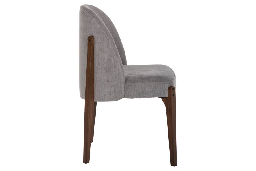 ΚΑΡΕΚΛΑ ΤΡΑΠΕΖΑΡΙΑΣ RAMMER HM9744.01 RUBBERWOOD ΣΕ ΚΑΡΥΔΙ-ΓΚΡΙ ΥΦΑΣΜΑ 57x55x86Υεκ.