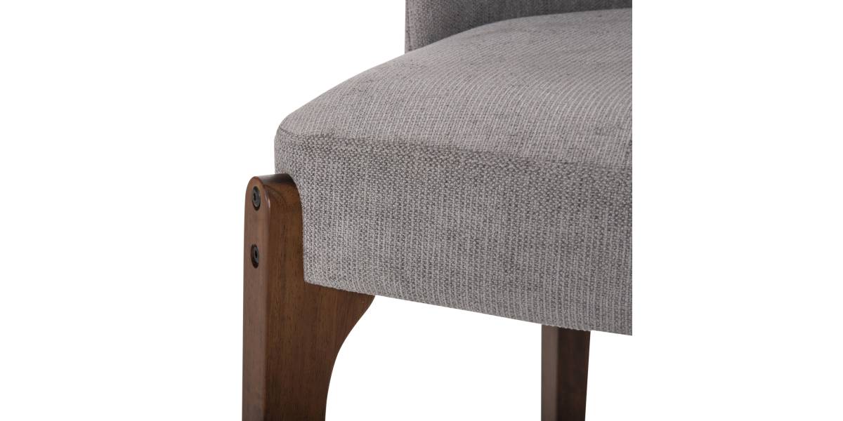 ΚΑΡΕΚΛΑ ΤΡΑΠΕΖΑΡΙΑΣ RAMMER HM9744.01 RUBBERWOOD ΣΕ ΚΑΡΥΔΙ-ΓΚΡΙ ΥΦΑΣΜΑ 57x55x86Υεκ.