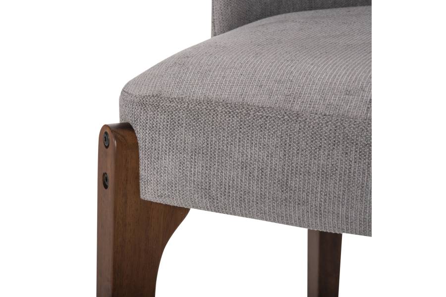 ΚΑΡΕΚΛΑ ΤΡΑΠΕΖΑΡΙΑΣ RAMMER HM9744.01 RUBBERWOOD ΣΕ ΚΑΡΥΔΙ-ΓΚΡΙ ΥΦΑΣΜΑ 57x55x86Υεκ.