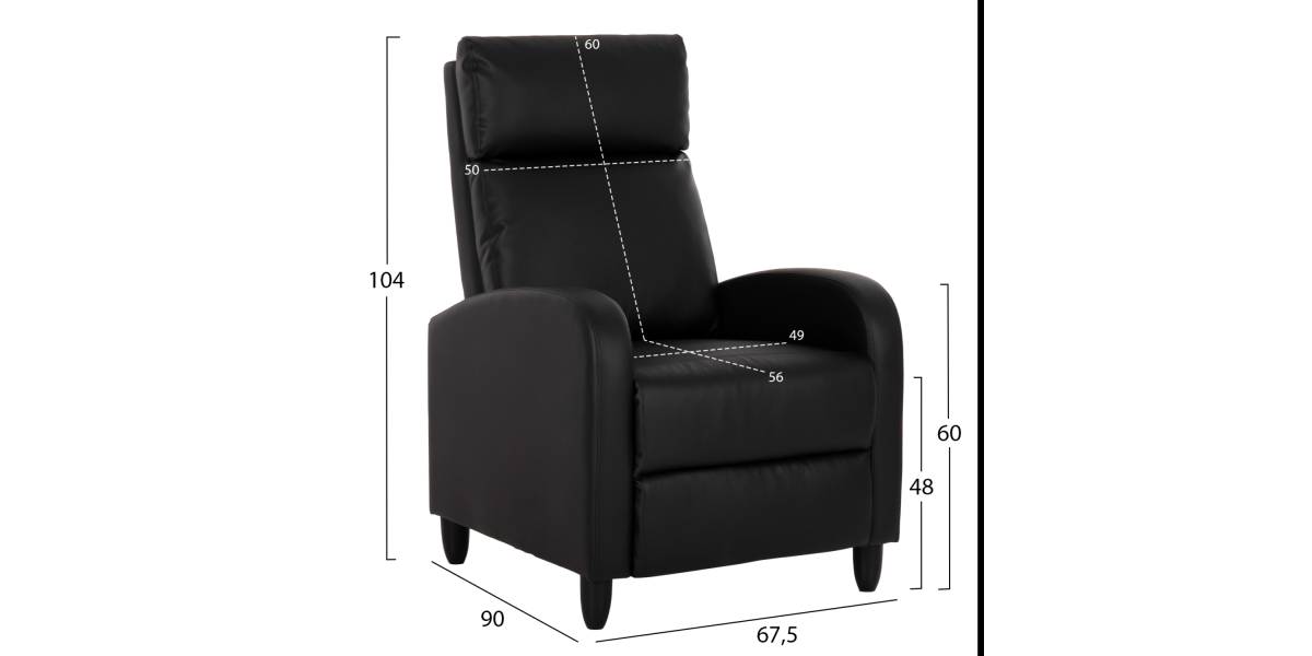 ΠΟΛΥΘΡΟΝΑ RELAX HIBER HM9782.11 ΜΑΥΡΟ PU 67,5x90x104Υ εκ.