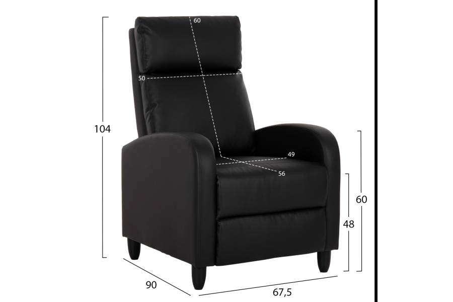 ΠΟΛΥΘΡΟΝΑ RELAX HIBER HM9782.11 ΜΑΥΡΟ PU 67,5x90x104Υ εκ.