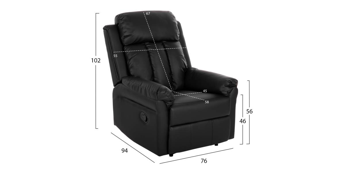 ΠΟΛΥΘΡΟΝΑ ΜΑΣΑΖ HAPPER HM9785.11 ΜΑΥΡΟ PU 76x94x102Υ εκ.