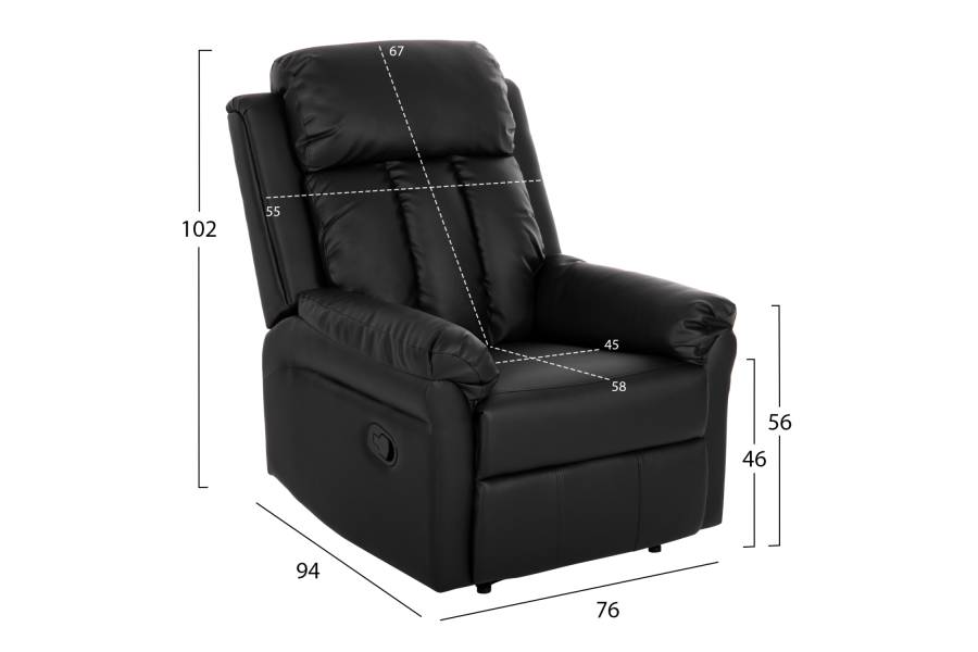 ΠΟΛΥΘΡΟΝΑ ΜΑΣΑΖ HAPPER HM9785.11 ΜΑΥΡΟ PU 76x94x102Υ εκ.