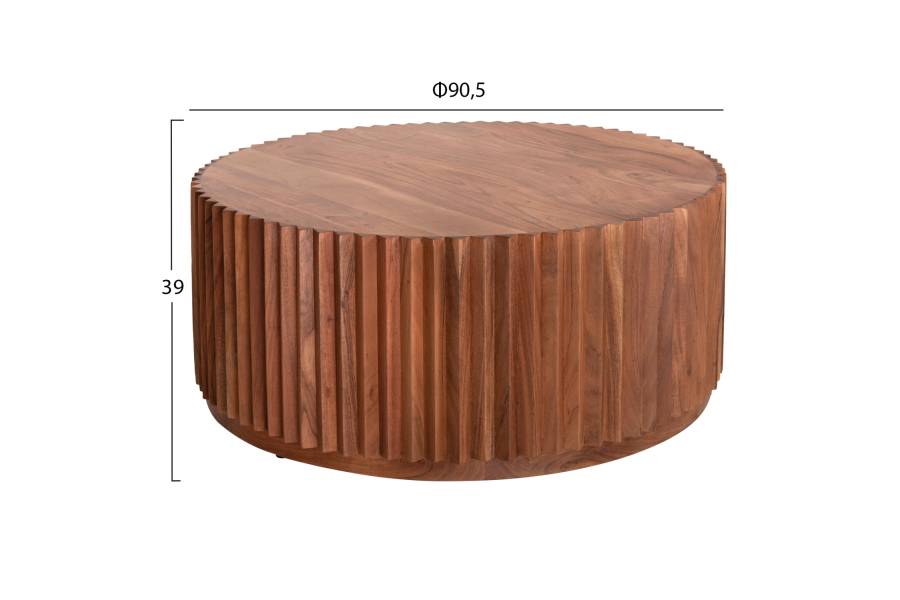 ΤΡΑΠΕΖΙ ΣΑΛΟΝΙΟΥ ΣΤΡΟΓΓΥΛΟ SEDGE HM9695 ΜΑΣΙΦ ΑΚΑΚΙΑ-ΦΥΣΙΚΟ ΧΡΩΜΑ Φ90Χ38Υεκ.