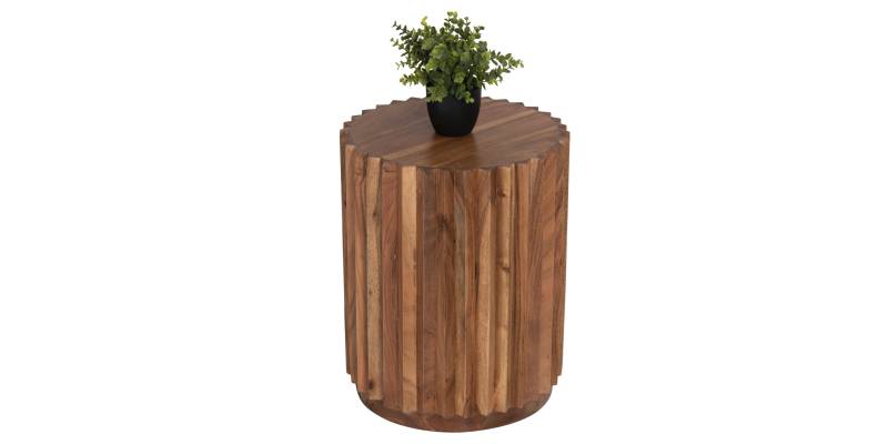 ΒΟΗΘΗΤΙΚΟ ΤΡΑΠΕΖΙ ΣΤΡΟΓΓΥΛΟ SEDGE HM9696 ΜΑΣΙΦ ΑΚΑΚΙΑ-ΦΥΣΙΚΟ ΧΡΩΜΑ Φ40x50Υεκ.