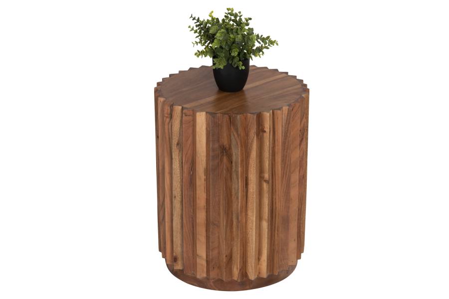 ΒΟΗΘΗΤΙΚΟ ΤΡΑΠΕΖΙ ΣΤΡΟΓΓΥΛΟ SEDGE HM9696 ΜΑΣΙΦ ΑΚΑΚΙΑ-ΦΥΣΙΚΟ ΧΡΩΜΑ Φ40x50Υεκ.