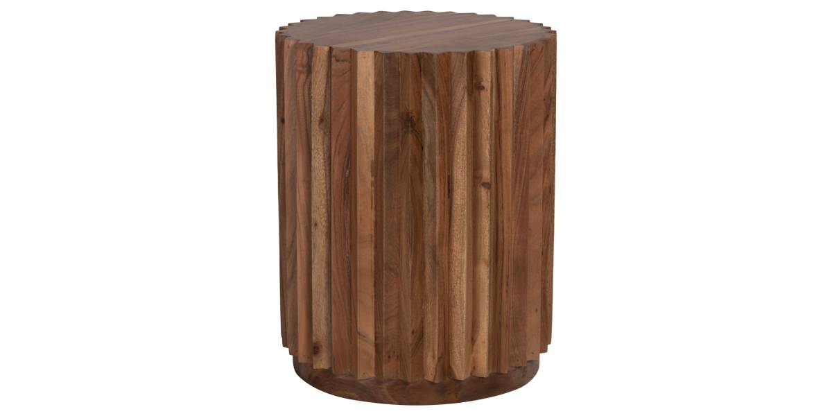 ΒΟΗΘΗΤΙΚΟ ΤΡΑΠΕΖΙ ΣΤΡΟΓΓΥΛΟ SEDGE HM9696 ΜΑΣΙΦ ΑΚΑΚΙΑ-ΦΥΣΙΚΟ ΧΡΩΜΑ Φ40x50Υεκ.