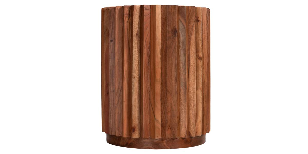 ΒΟΗΘΗΤΙΚΟ ΤΡΑΠΕΖΙ ΣΤΡΟΓΓΥΛΟ SEDGE HM9696 ΜΑΣΙΦ ΑΚΑΚΙΑ-ΦΥΣΙΚΟ ΧΡΩΜΑ Φ40x50Υεκ.