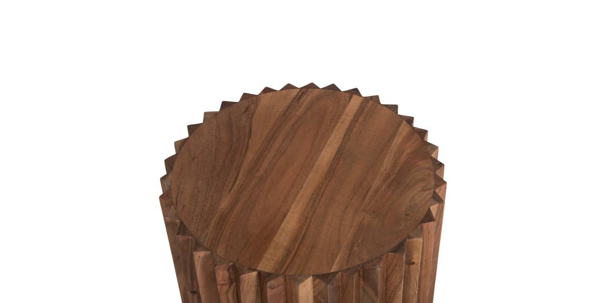 ΒΟΗΘΗΤΙΚΟ ΤΡΑΠΕΖΙ ΣΤΡΟΓΓΥΛΟ SEDGE HM9696 ΜΑΣΙΦ ΑΚΑΚΙΑ-ΦΥΣΙΚΟ ΧΡΩΜΑ Φ40x50Υεκ.